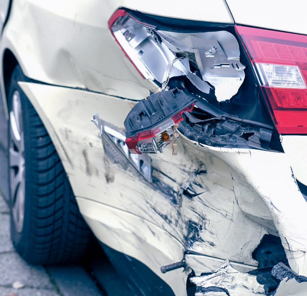damaged car tail light