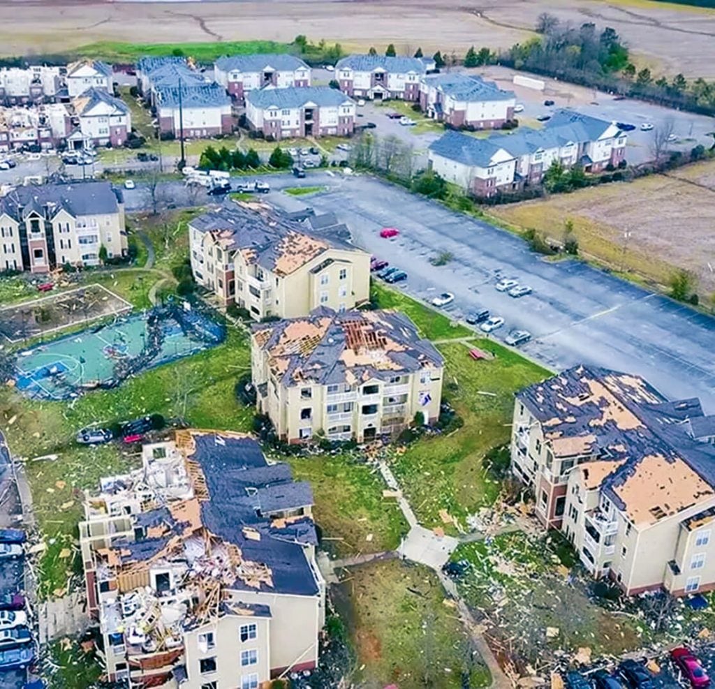 storm damage across multiple apartment properties