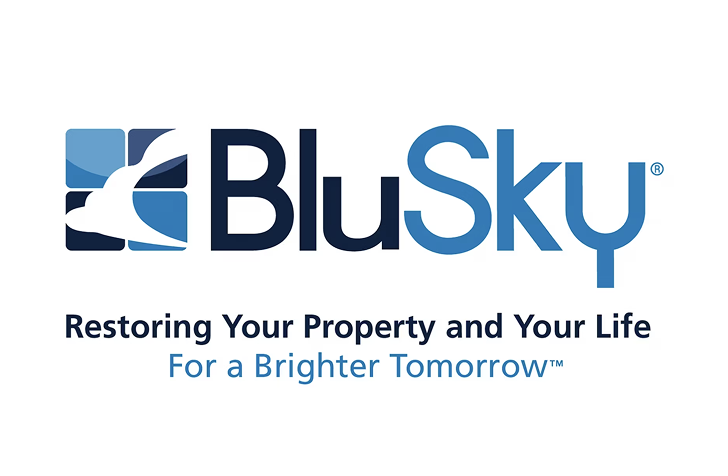 BluSky branding on white background