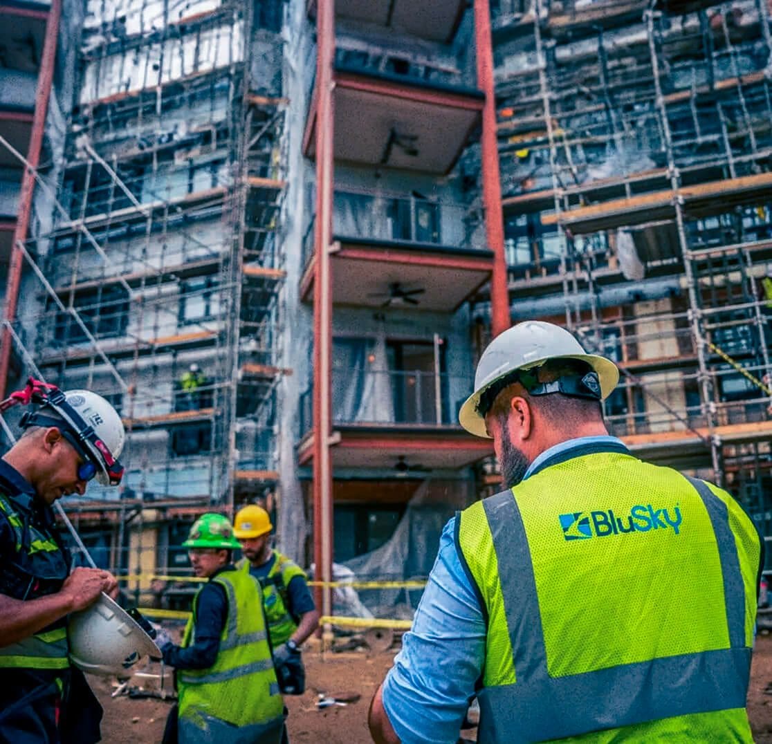 BluSky staff on-site of apartment restoration