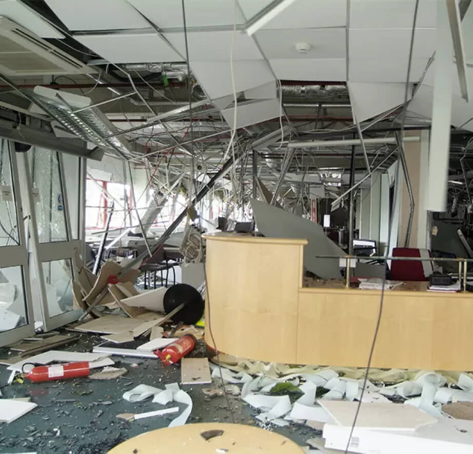 disaster inside of office