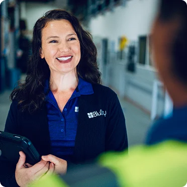 BluSky staff member smiling