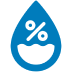 water drop and percentage outline