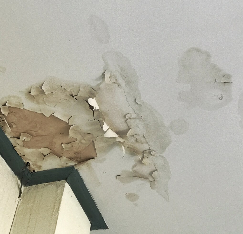 ceiling needing residential water damage restoration services