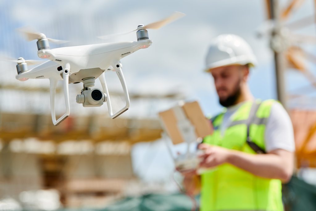 drone used on-site commercial restoration project